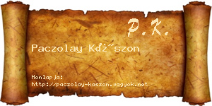 Paczolay Kászon névjegykártya